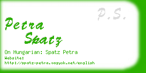 petra spatz business card
